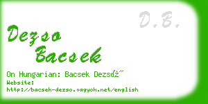dezso bacsek business card